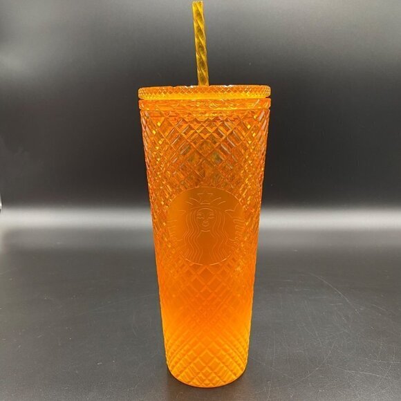 Starbucks Studded Jewel Orange Mango Ombre Tumbler 24oz - Picture 1 of 8